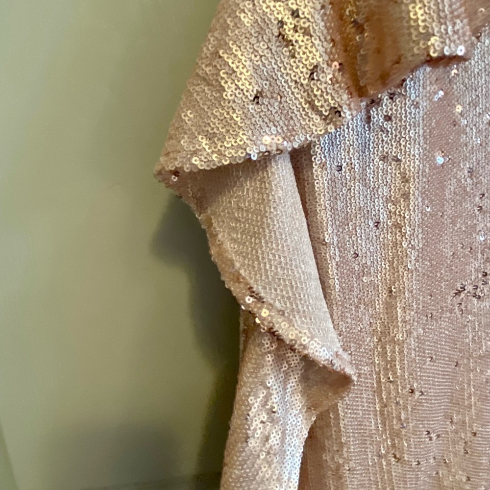 Lulus Clementina Rose Gold Pink Sequin Ruffle Mini Dress - Picture 4 of 11